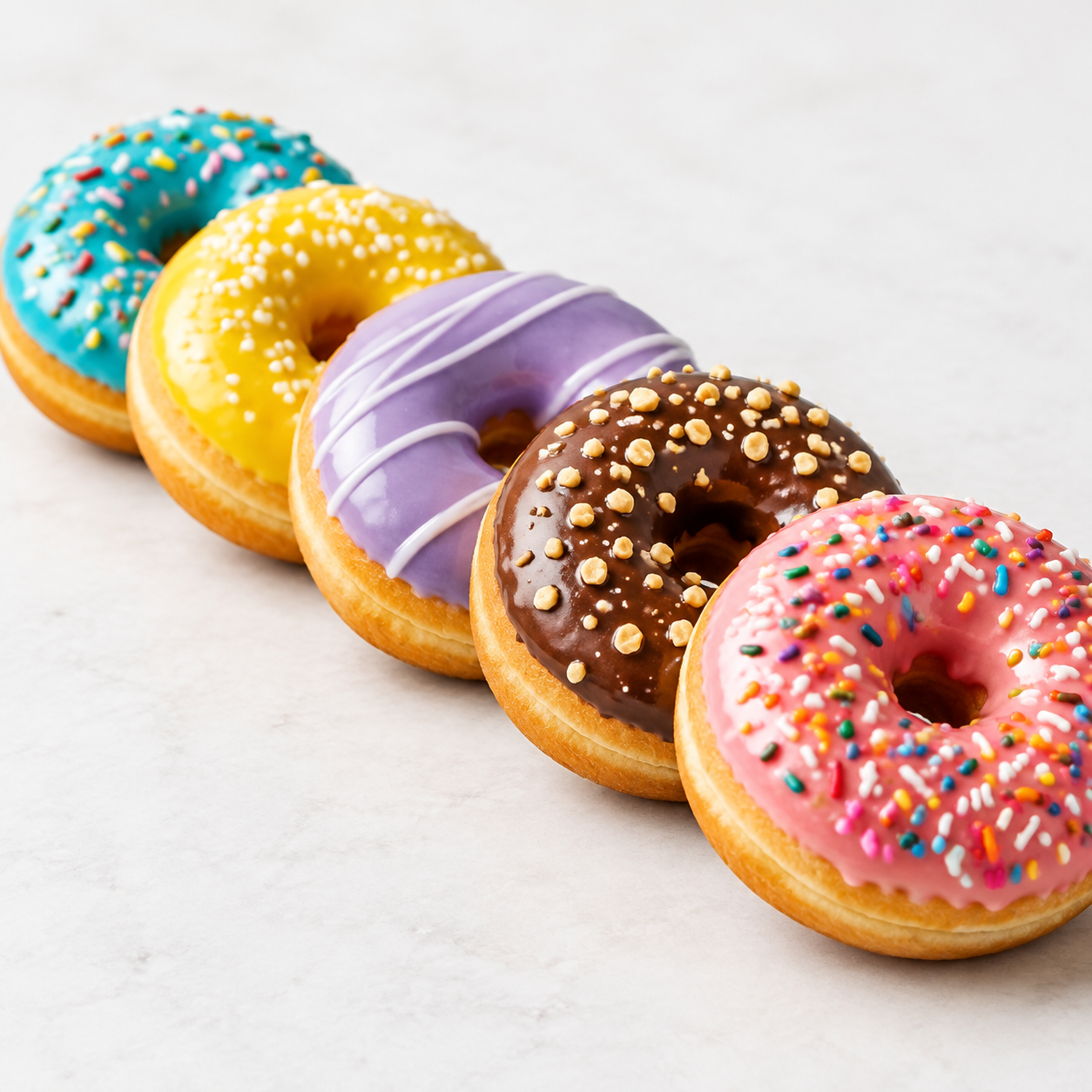Assorted glazed donuts